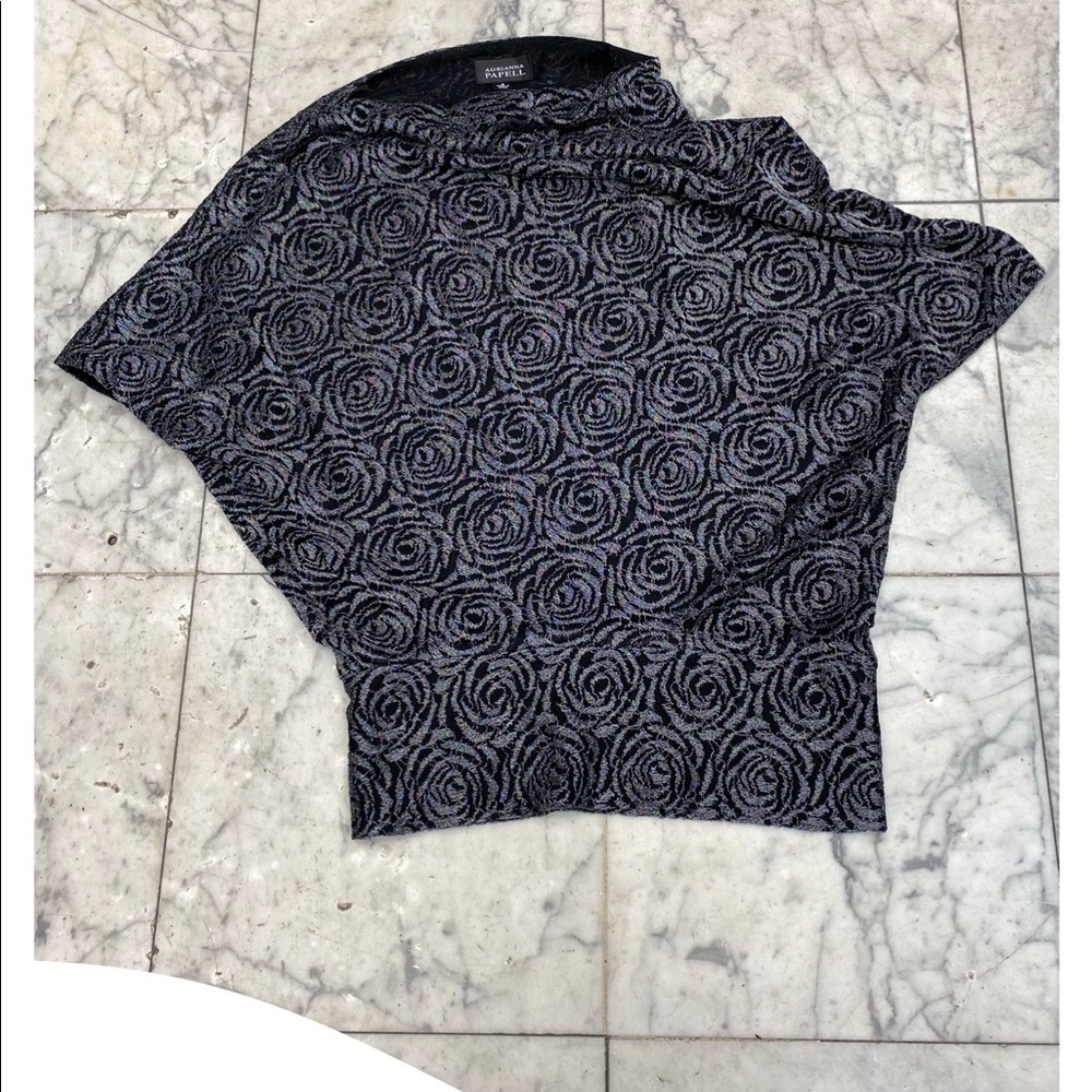 Adrianna-Papell rosette lace top - Picture 3 of 3
